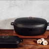 Enamel Lined Roaster Barebones Living CKW-1102 Dutch Ovens One Size / Slate Grey