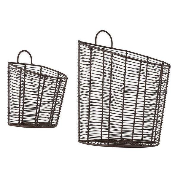 Inkollu Wall Hung Baskets nkuku IB7001 Baskets Set of 2 / Aged Brass