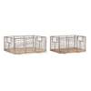 Kochi Iron & Mango Wood Baskets nkuku KO0301 Baskets Set of 2 / Brown