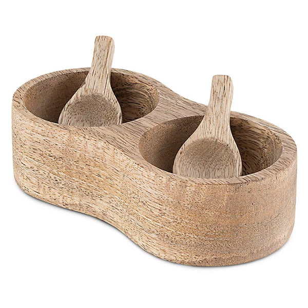 Milaku Mango Wood Salt & Pepper Server nkuku MS6001 Cooking Accessories One Size / Natural