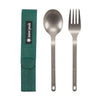 Titanium Fork & Spoon Set Snow Peak SCT-002-GRN Cutlery Sets One Size / Green